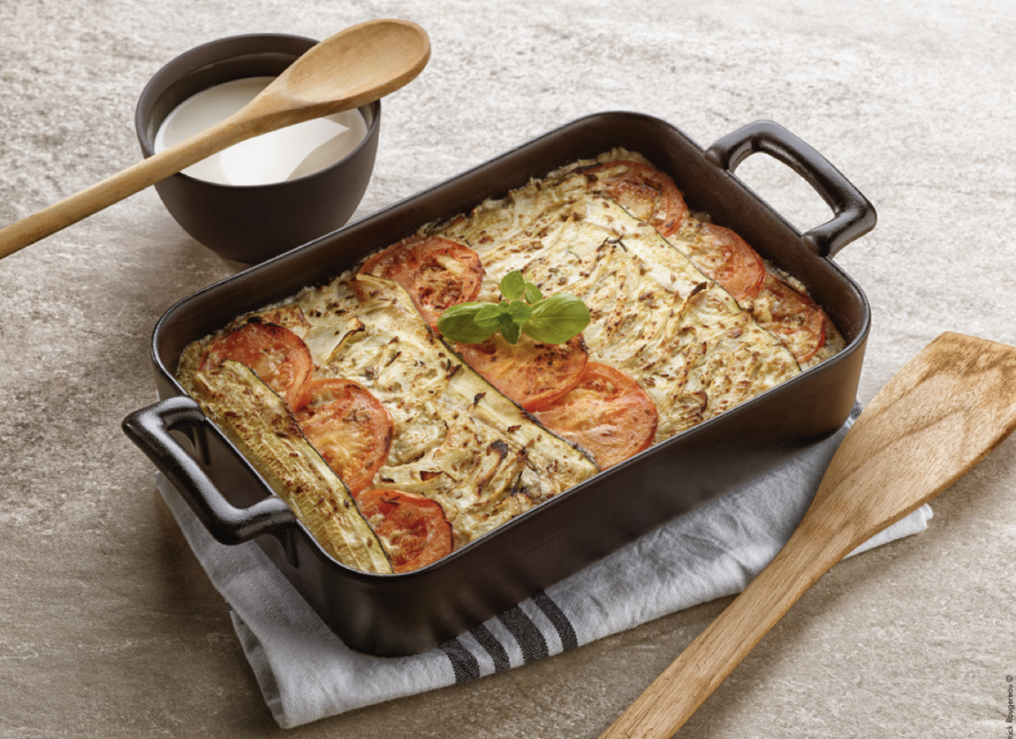 Gratin de fenouil, courgettes, aubergines et crème au cumin Campagne